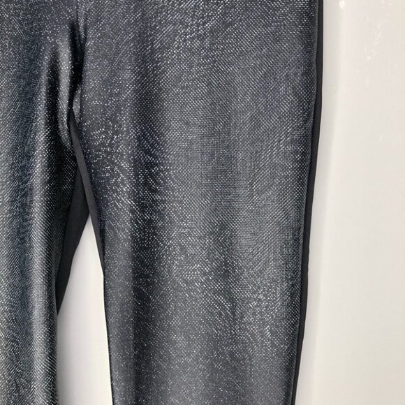 KORAL Black Lace Front Mid Rise Leggings Activewear Pants - Picture 3 of 4